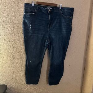 Lauren Conrad Distressed Skinny Ankle Distressed Hem Jeans Size 24W Denim Casual